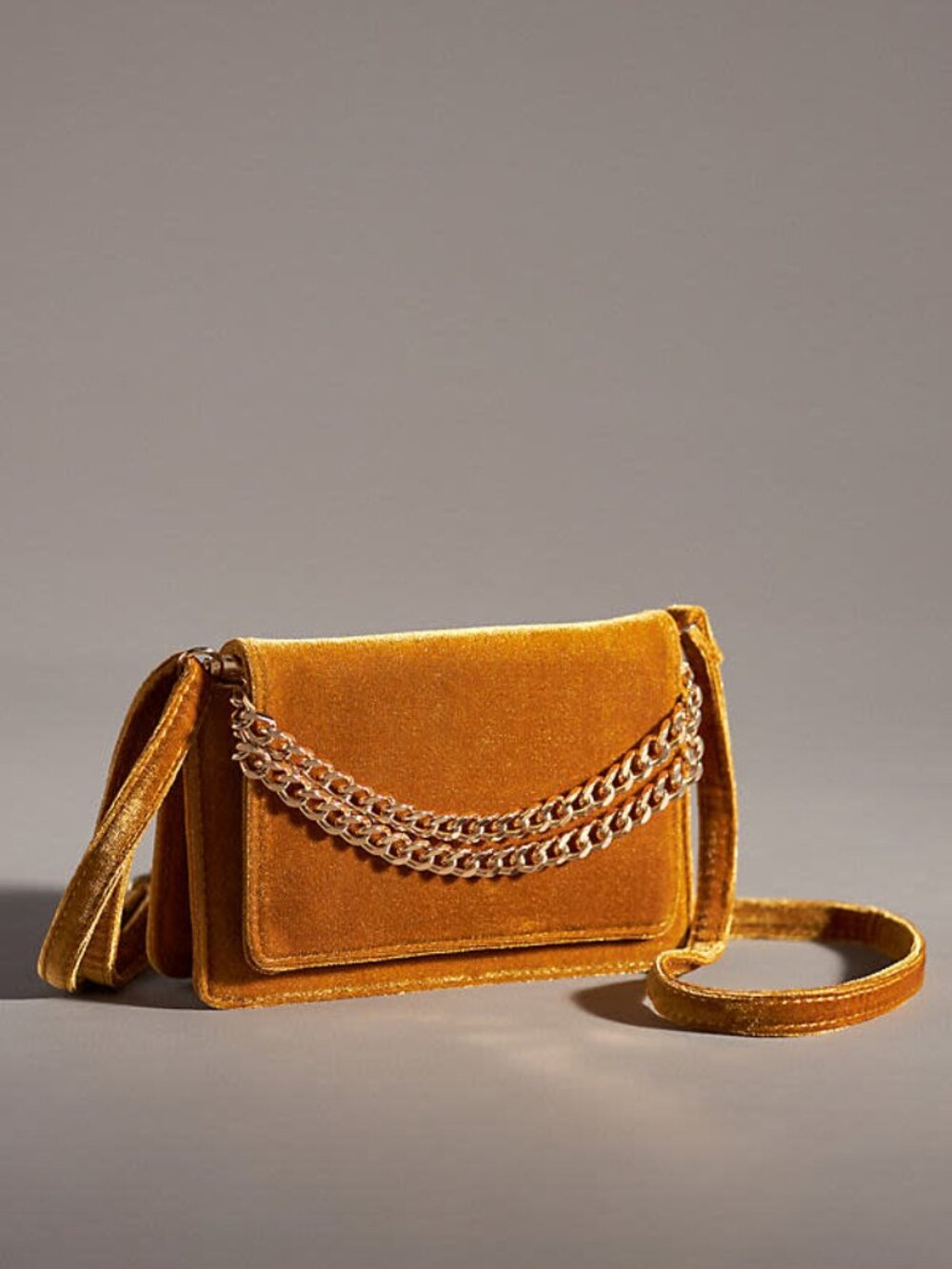NWT Anthropologie Velvet Convertible Bag in Goldenrod Yellow